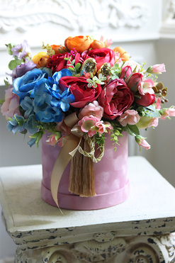 Tęcza Birds L, kolorowy flowerbox z chwostem, wym.33x30cm 