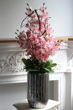 Silverro Sweet Pink, podłogowy storczyk w lustrzanej donicy, wys.102cm