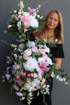 Triveria Pink, komplet dekoracji nagrobnych, kompozycja + bukiet 