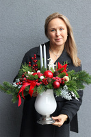 Orlenna, świąteczny stroik z bałwankiem w pucharze