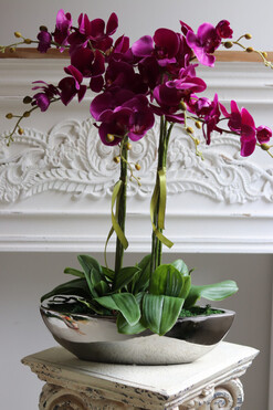 Laos Fuksja Tallia, sztuczny storczyk w lustrzanej donicy, wys.67cm