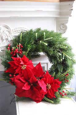 Gwiazda Betlejemska Hillton 2, świąteczny wianek dekoracyjny, śr.48cm