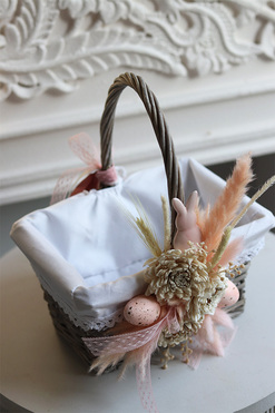 Pudrova Wielkanoc, dekorowany koszyczek wielkanocny, wys.26cm