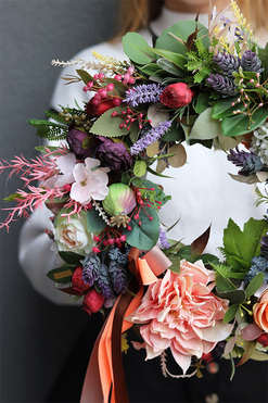 Frenove, kolorowy wianek kwiatowy, śr.37cm