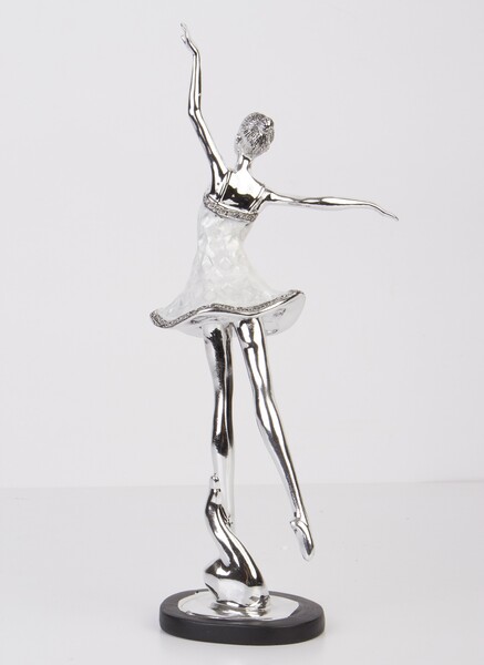 Balerina Glamour, figurka srebrna, wym. 37.5x12x8cm 