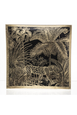 Jungle, szklana podstawka pod świece, wym.15x15cm