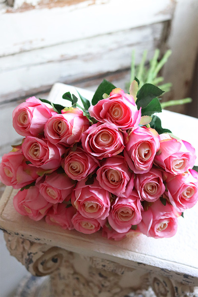 Hera, bukiet 20 różowych róż, dł.46cm 