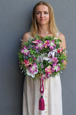 Georgia, wianek z chwostem na drzwi, śr.40cm