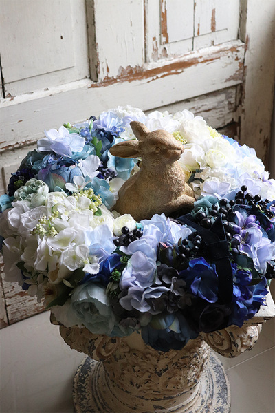 Caryca Blue Garden, wianek wielkanocny z zajączkiem, śr.48cm