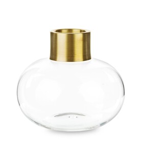 wazon szklany Burano Gold Round A, wym.10x11x11cm