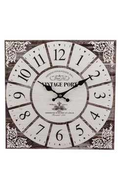 Vintage Port, kwadratowy zegar ścienny, wym.34x34cm