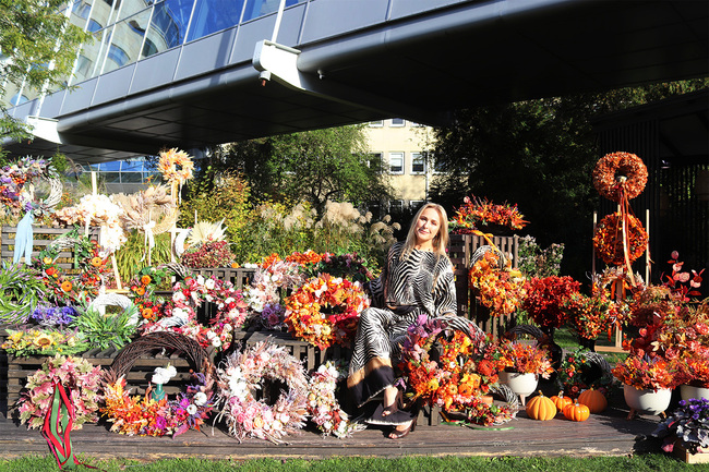 November Garden, boho jesienny wianek