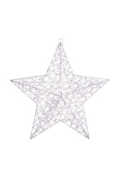 OD RĘKI Glamm Star, zawieszka świąteczna gwiazdka LED, srebrna, wym.40x40cm 