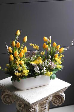 Słoneczna Energia Resta, stroik wielkanocny z ptaszkiem, wym.35x40cm 