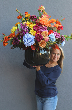 Janina Jesienna Grande 2, kwiatowa kompozycja nagrobna, wym.60x70cm 