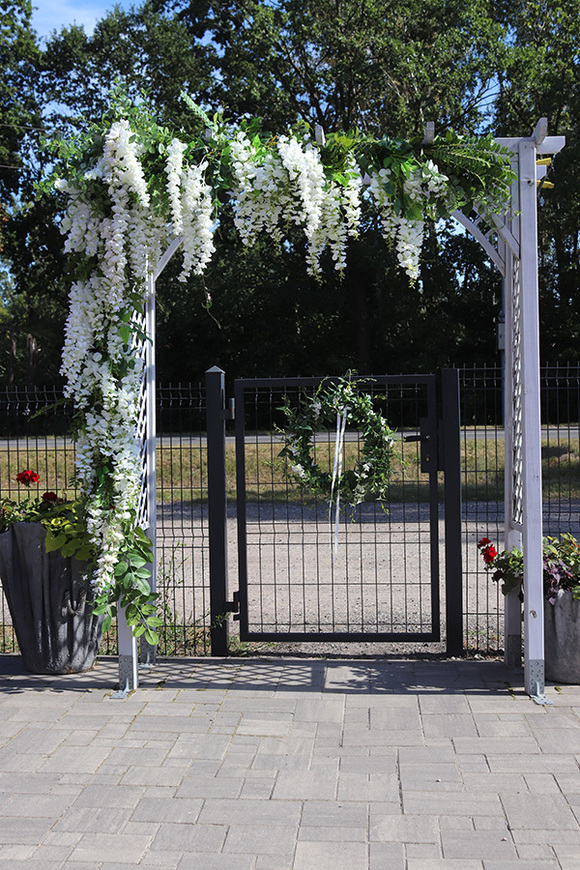 elegancka girlanda z białymi kwiatami, Wisterianna, dł.350cm