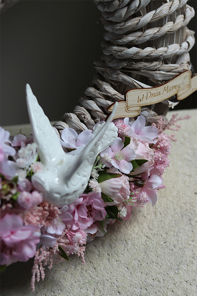  Dla Mamy, asymetryczny wianek z dedykacją