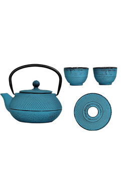 Awaji, żeliwny zestaw do herbaty, turkusowy, poj.0,8l