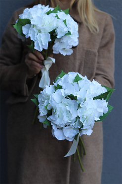 White Hydrangea, bukiet białych hortensji, dł.40cm