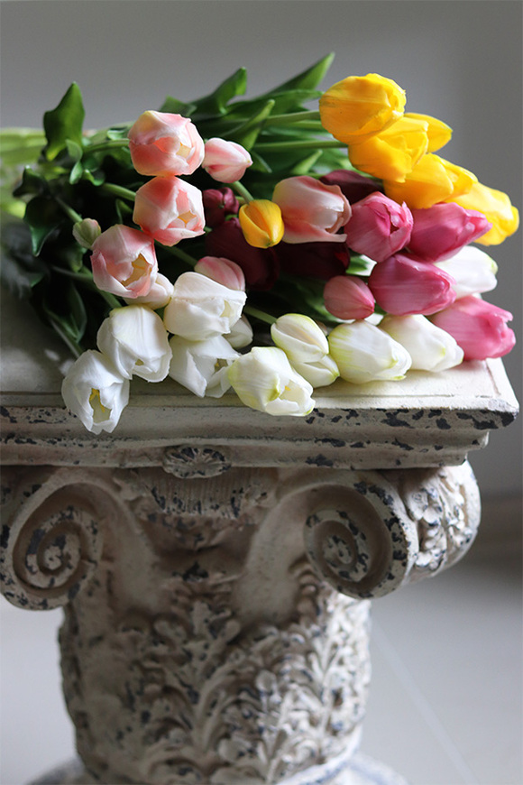 bukiet tulipanów gumowych Jasny Bordo