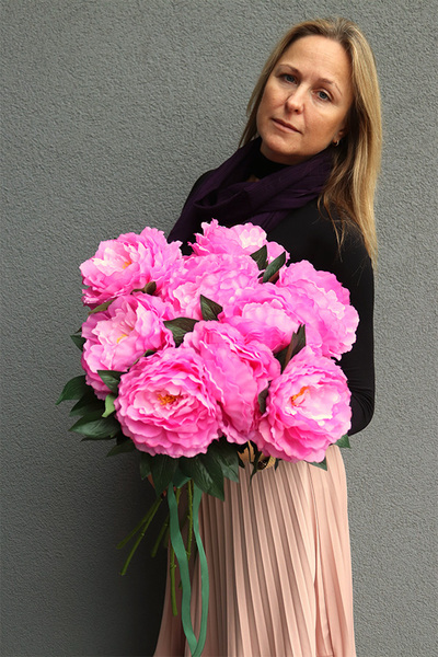 Peonie Pink, bukiet sztucznych kwiatów