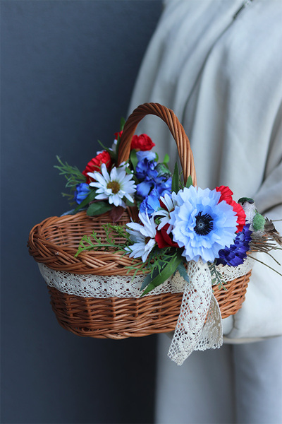 Ptaszek na Mazowszu, dekorowany koszyczek wielkanocny