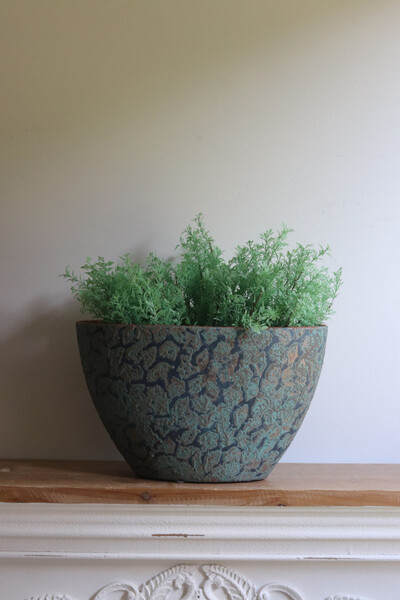 Clementino, osłonka / donica łódka, kolor miedziany