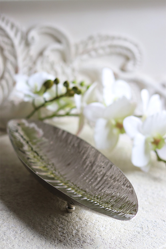 Lux Villa Silver Leaf, metalowa patera