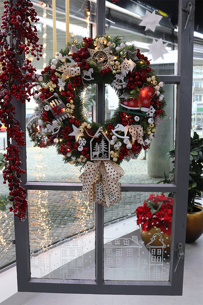 Christmas with Tendom z TVN, elegancki wianek świąteczny, śr.46cm  