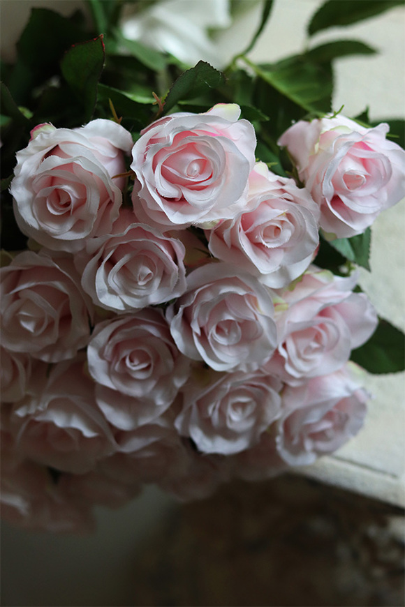 Ramonesca, bukiet 39 różowych róż, dł.46cm