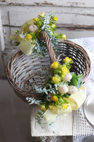 dekorowany koszyczek wielkanocny, Yellow Easter New, wys.26cm
