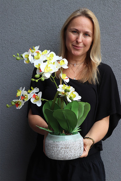 Nereta, gumowy storczyk w donicy etno, wys.50cm