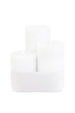 OD RĘKI świeca zapachowa, A&C Trio Lino Blanco, kpl.3szt 