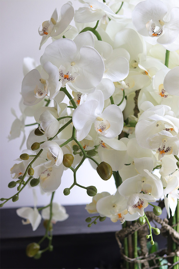 Beigenate 2, sztuczny storczyk w ceramicznej donicy