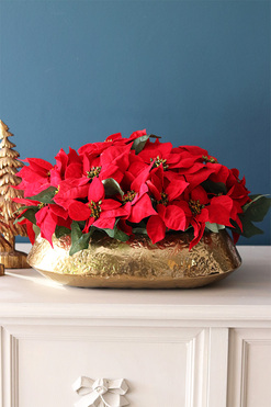 Gwiazda Betlejemska Złoto Deluxe, wysokiej jakości sztuczna roślina, wym.31x47cm 