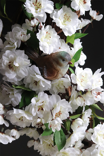 Ptaki na Jabłoni, wiosenny wianek dekoracyjny