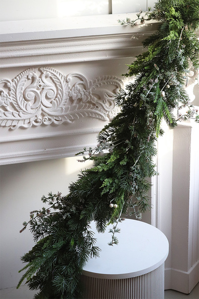 Green Forest, zielona girlanda na kominek