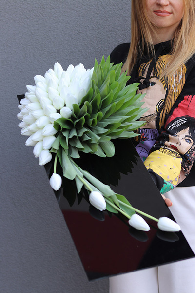 Tulippo New Design White, komplet dekoracji nagrobnych