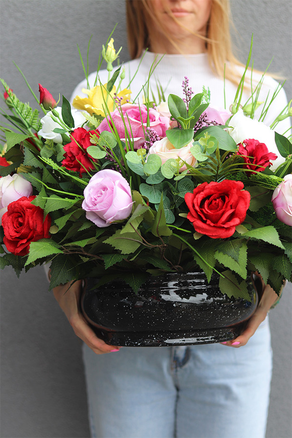 Felianta Georgina, wiązanka kompozycja nagrobna w misie