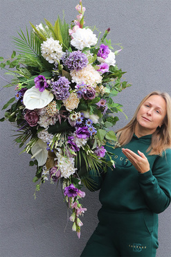 Fioleti, fioletowa wiązanka nagrobna,dł.105cm  