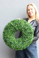 Bukszpanowy Deluxe, zielony wianek na drzwi