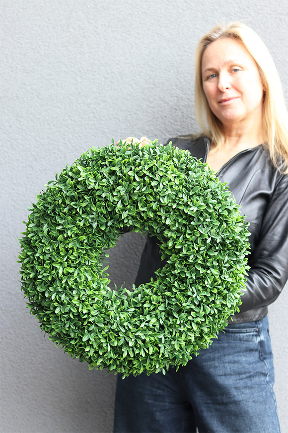 Bukszpanowy Deluxe, zielony wianek na drzwi