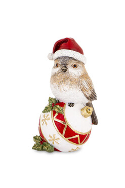 Świąteczne Harce, figurka dekoracyjna, Ptaszek na Bombce B, wys.20cm