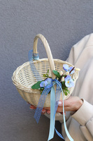 Bratki Blue, dwustronnie dekorowany koszyczek wielkanocny