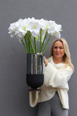 OD RĘKI Amarylis Bulla, świąteczny bukiet kwiatów w wazonie, wys.83cm
