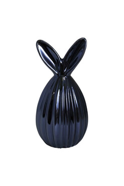 OD RĘKI Bunny Egg, jajko wielkanocne figurka, czarne, wys.15.5cm 