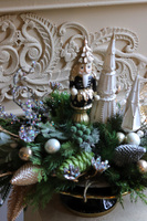 Złota Deluxe, świąteczny stroik na stół na paterze