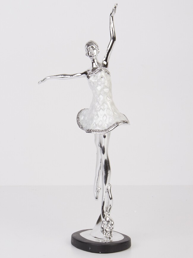 Balerina Glamour, figurka srebrna, wym. 37.5x12x8cm 