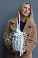 Pearl Winter, świąteczny stroik ze świecami