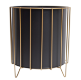 Black&Gold Stripes, komplet 3 osłonek / kwietników, wym.21x24x20/24x28x23/27x23x26cm